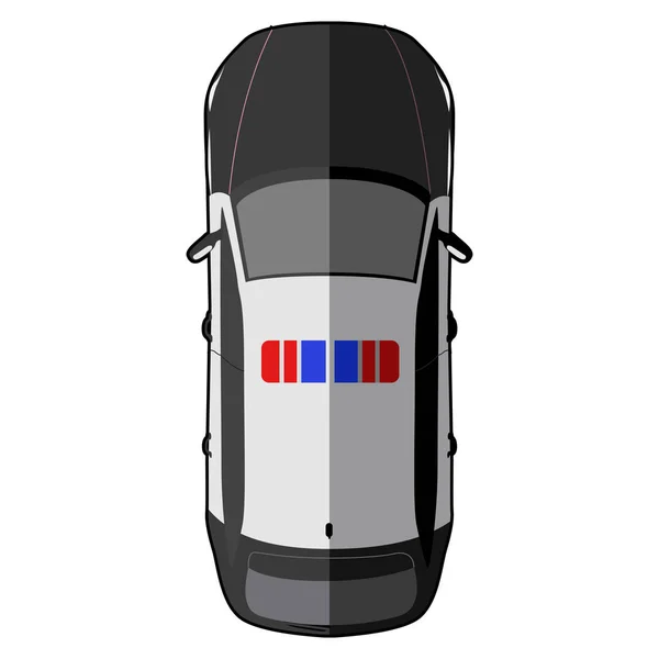 Vista superior de un coche de policía — Vector de stock