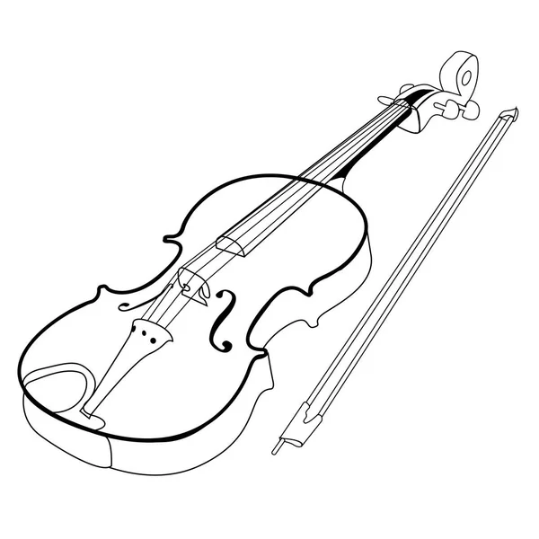 Esquema de violín aislado — Vector de stock