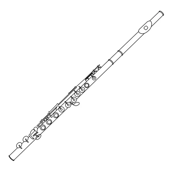Esboço isolado da flauta — Vetor de Stock