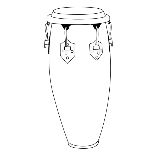 Contour isolé du tambour conga — Image vectorielle