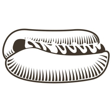 İzole sosisli sandviç kroki