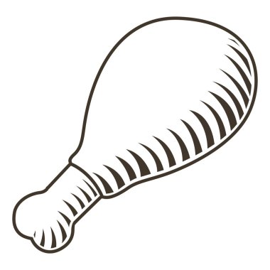 İzole kavrulmuş tavuk kroki