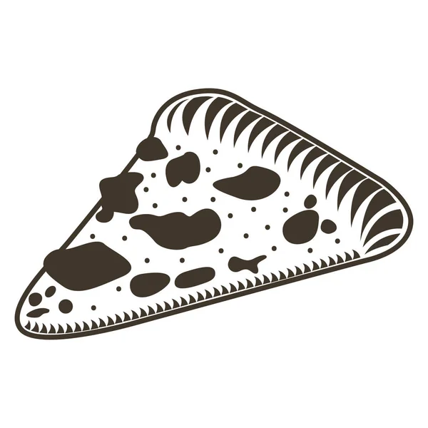 Rebanada aislada de boceto de pizza — Vector de stock