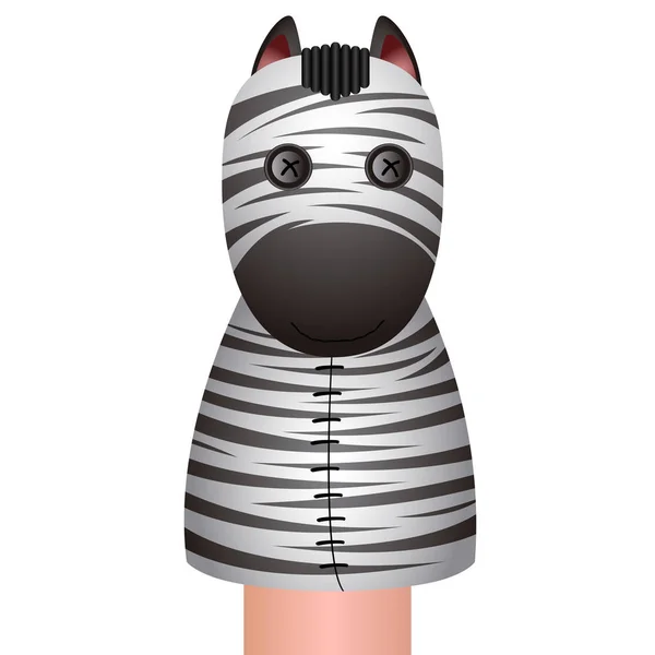 Geïsoleerde zebra marionet — Stockvector