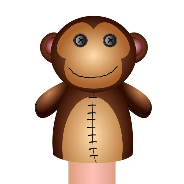 Изолированная обезьянья кукла — стоковый вектор