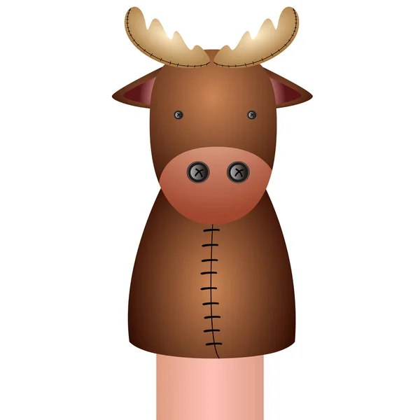Isolated moose puppet — Stock Vector