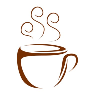 İzole kahve kupa logosu