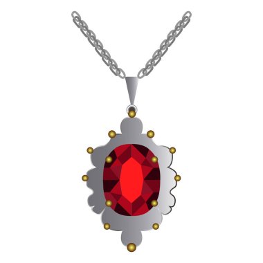 Bir taş ile izole kolye