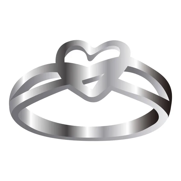 Anillo de plata aislada — Vector de stock