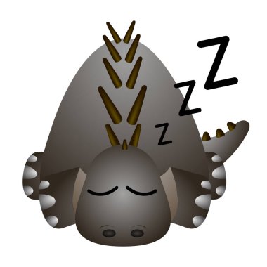 İzole edilmiş şirin dinozor.