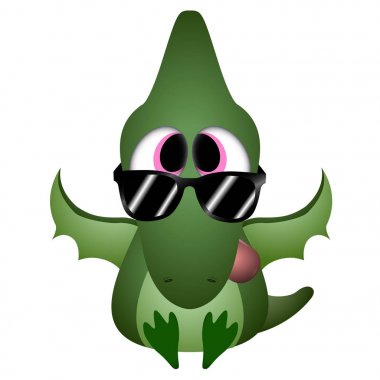 İzole edilmiş şirin dinozor.