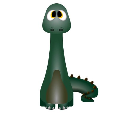 İzole edilmiş şirin dinozor.