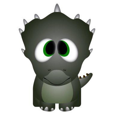 İzole edilmiş şirin dinozor.