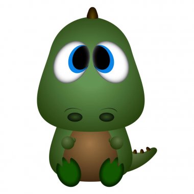 İzole edilmiş şirin dinozor.