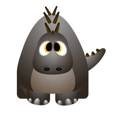 İzole edilmiş şirin dinozor.