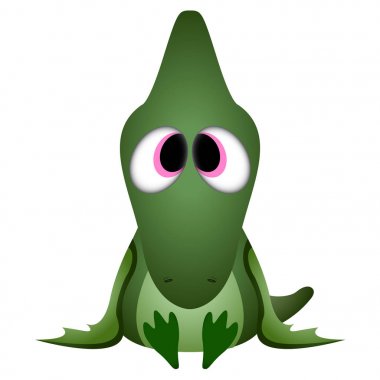 İzole edilmiş şirin dinozor.