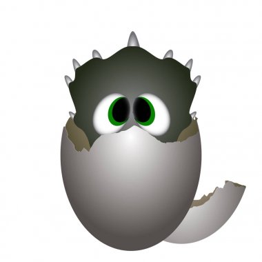 İzole edilmiş şirin dinozor.