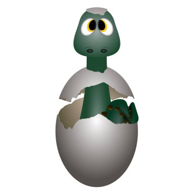 İzole edilmiş şirin dinozor.