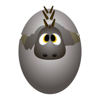 İzole edilmiş şirin dinozor.