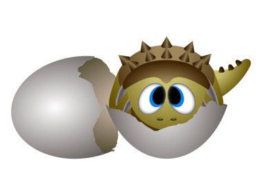 İzole edilmiş şirin dinozor.