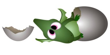 İzole edilmiş şirin dinozor.