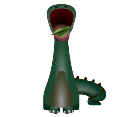 İzole edilmiş şirin dinozor.