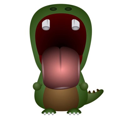 İzole edilmiş şirin dinozor.