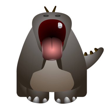 İzole edilmiş şirin dinozor.