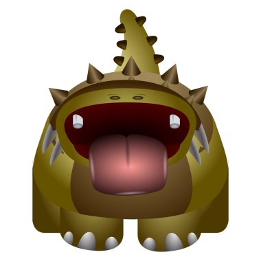 İzole edilmiş şirin dinozor.