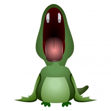 İzole edilmiş şirin dinozor.