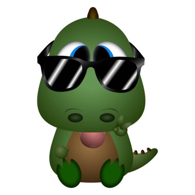 İzole edilmiş şirin dinozor.