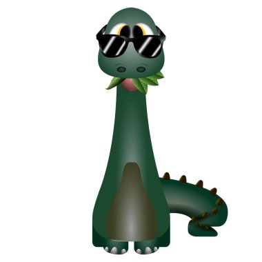 İzole edilmiş şirin dinozor.