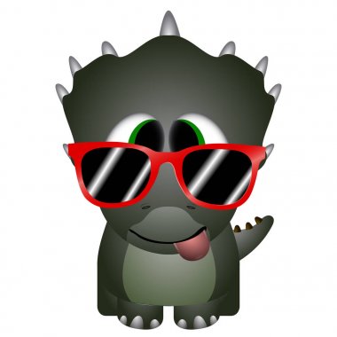 İzole edilmiş şirin dinozor.