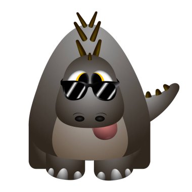 İzole edilmiş şirin dinozor.