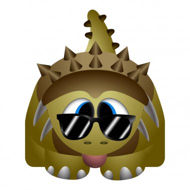 İzole edilmiş şirin dinozor.