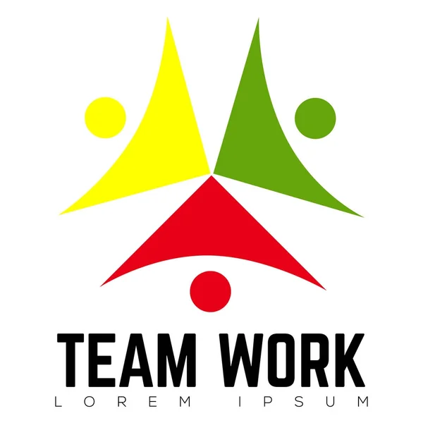 Logo du travail d'équipe isolé — Image vectorielle
