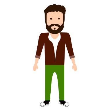 İzole Hipster karakter