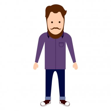 İzole Hipster karakter