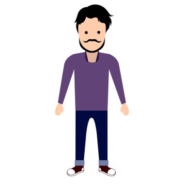 İzole Hipster karakter