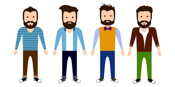 Set of hipster characters — Stock Vector