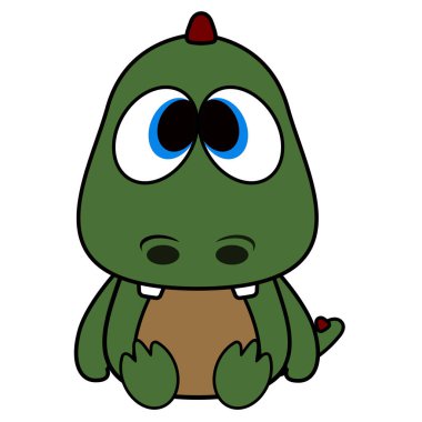 İzole edilmiş şirin dinozor.