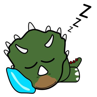 İzole edilmiş şirin dinozor.