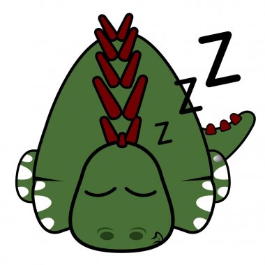 İzole edilmiş şirin dinozor.