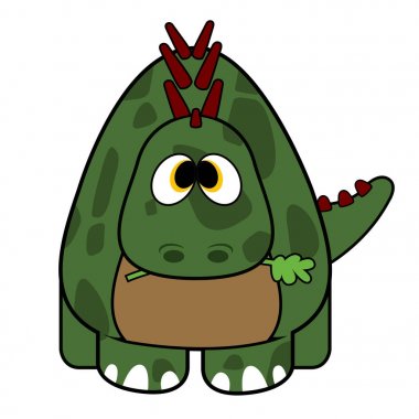 İzole edilmiş şirin dinozor.