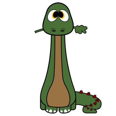 İzole edilmiş şirin dinozor.