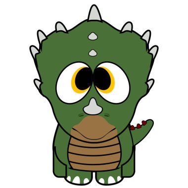 İzole edilmiş şirin dinozor.