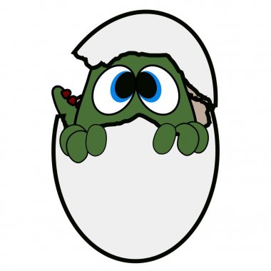 İzole edilmiş şirin dinozor.