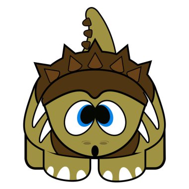 İzole edilmiş şirin dinozor.