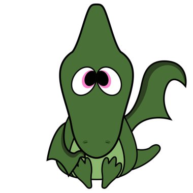 İzole edilmiş şirin dinozor.