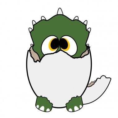 İzole edilmiş şirin dinozor.